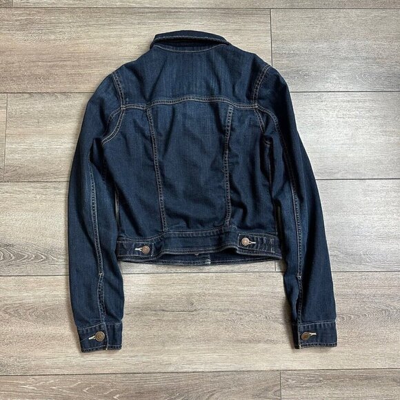 American Eagle Jean Jacket Size Small Blue Long Sleeve Button Down Cropped - Picture 2 of 5